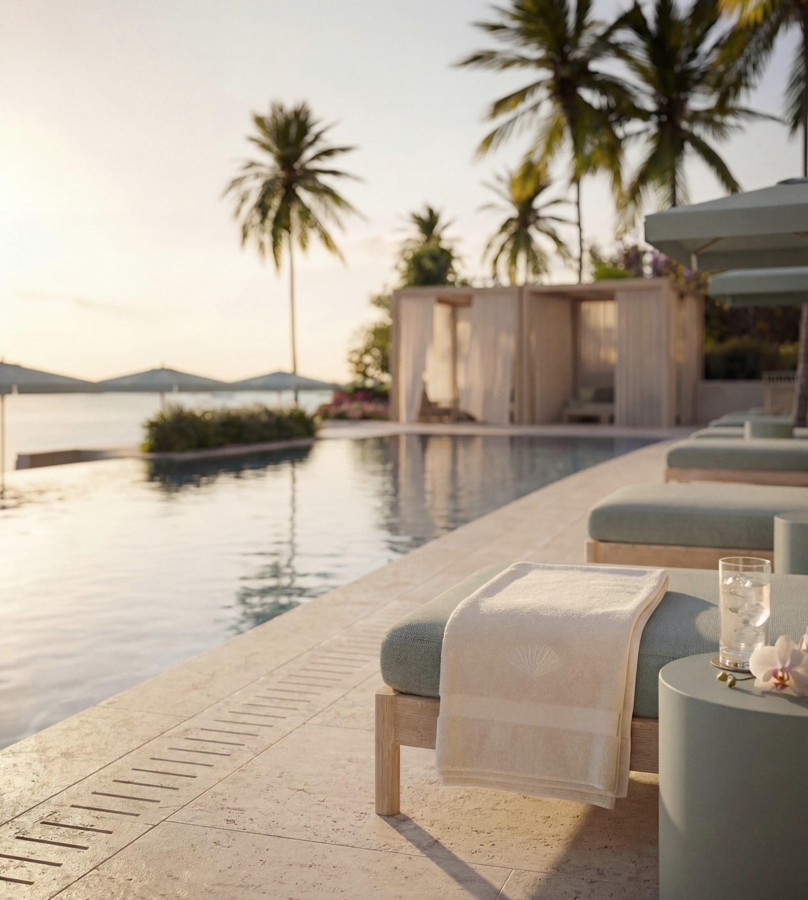 The pool at Mandarin Oriental Residences West Palm Beach, rendering